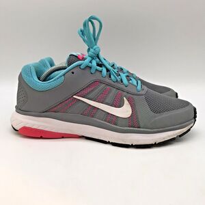 Nike Dart XII Running Shoes 831535-002 Women's 8 Gray Pink Teal Lace Up Sneakers